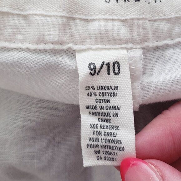 Aeropostale Y2K Cropped Linen Pants Size 9 / 10 White Low Rise NEW Deadstock - Picture 9 of 9